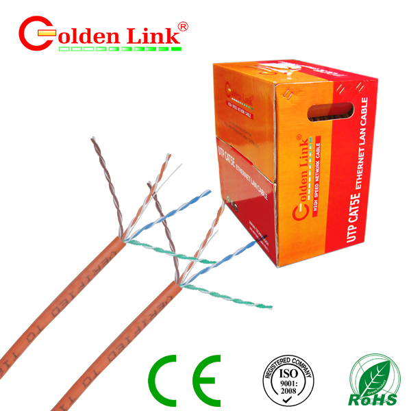 Dây cáp mạng Golden Link - 4 pair  100m màu cam