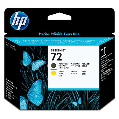 HP 72 Matte Black and Yellow Printhead