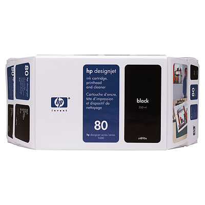 HP 80 Value Pack 350-ml Black Ink Cartridge and Printhead