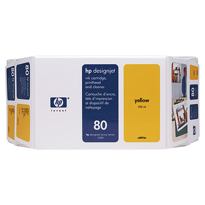 HP 80 Value Pack 350-ml Yellow Ink Cartridge and Printhead