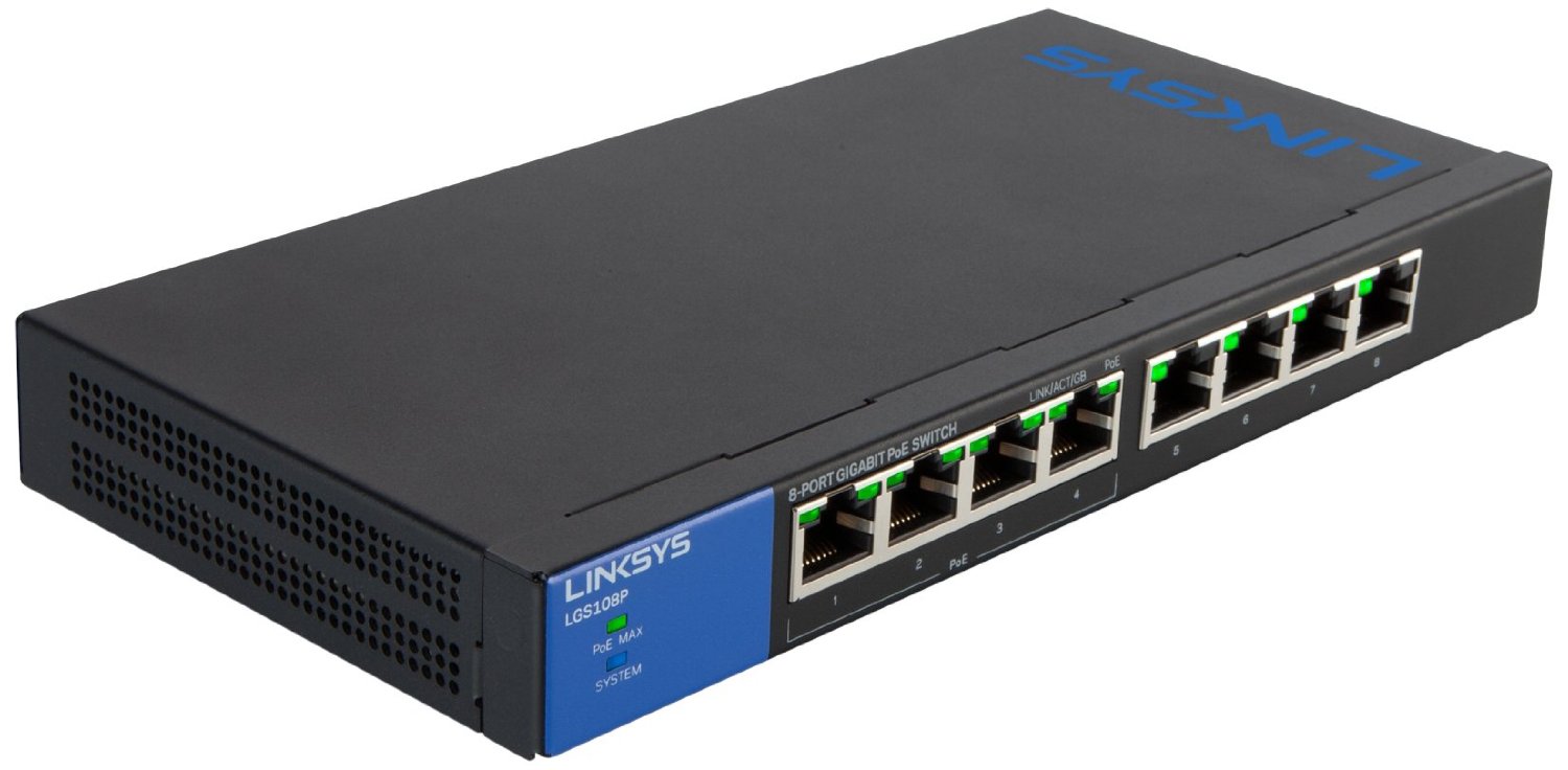Switch Linksys LGS108P, 8-Port Desktop Business Gigabit PoE