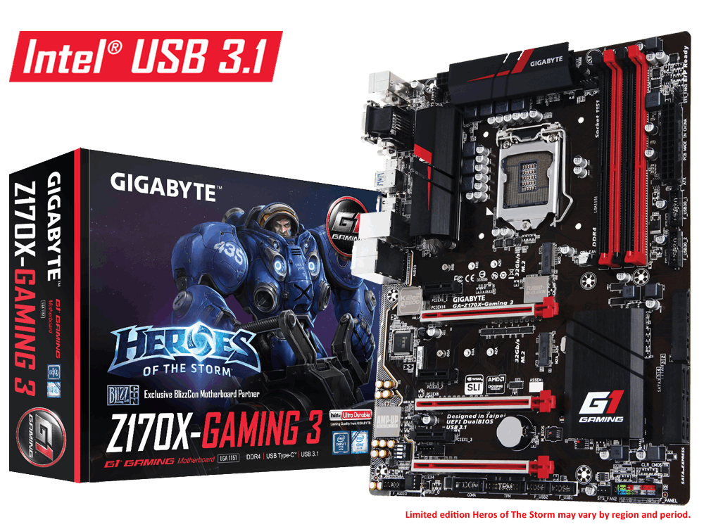 Main Gigabyte GA-Z170X-GAMING 3, Socket 1151