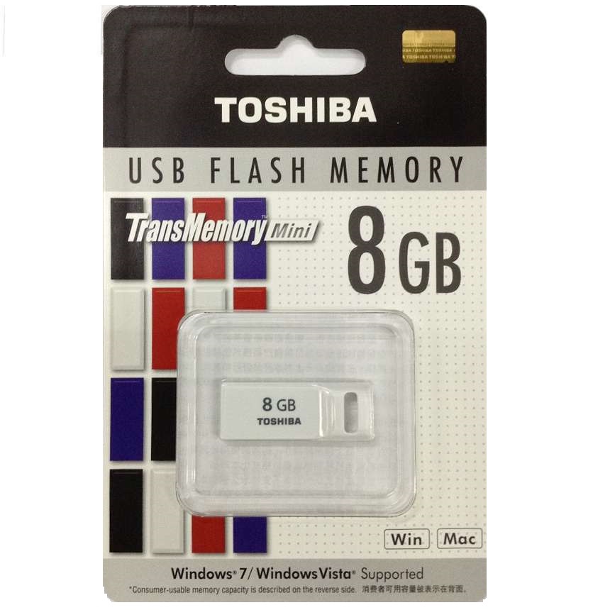 USB 8GB Toshiba Suruga Mini USB Flash Drive 8GB – White