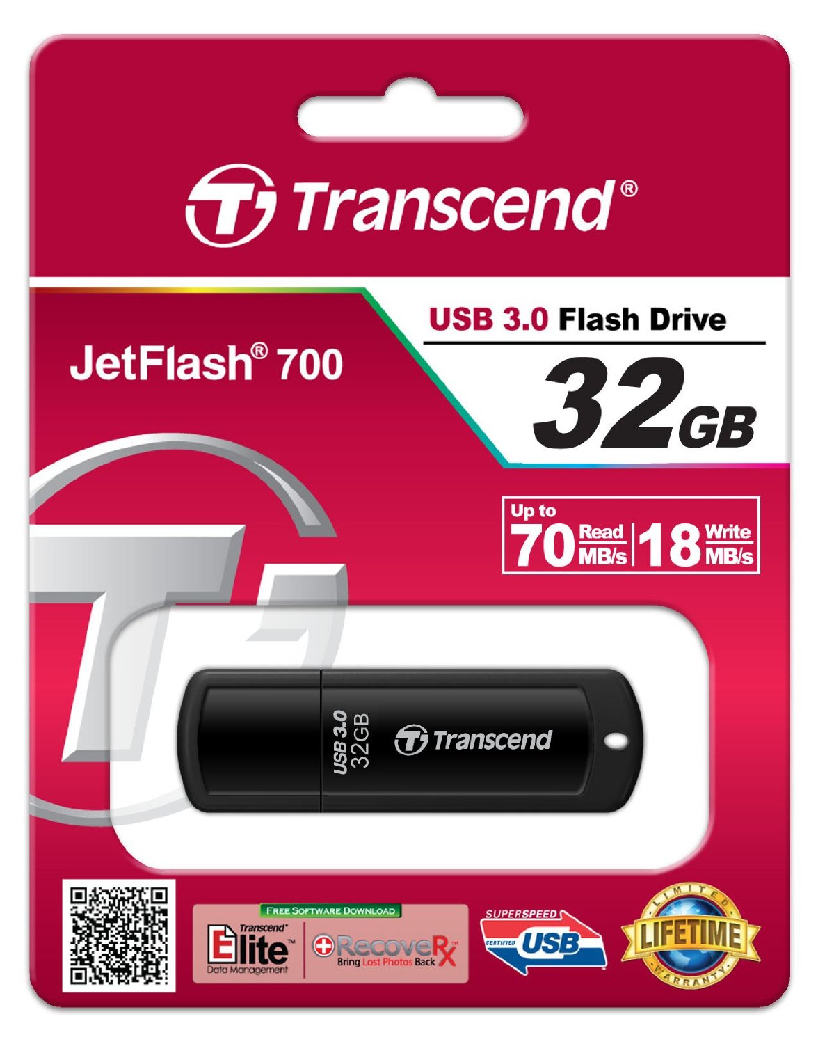 USB 32GB Transcend JetFlash 700 USB 3.0 Flash Drive