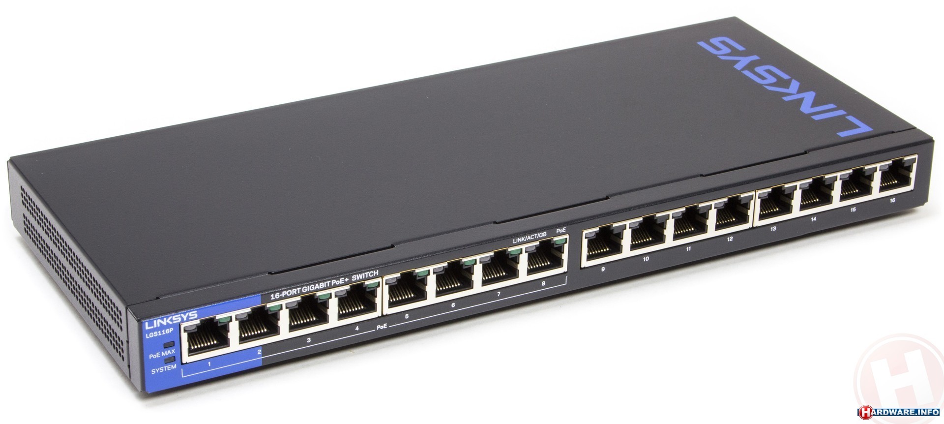 Switch Linksys LGS116P, 16-Port Desktop Business Gigabit PoE
