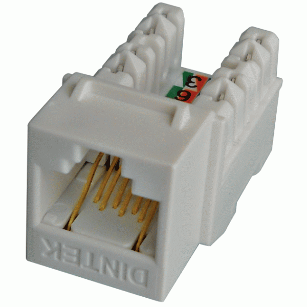 Ổ cắm mạng Dintek Cat5e Horizontal ezi-JACK90 - White
